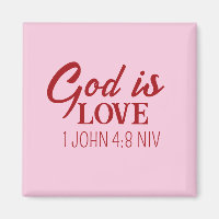 God is Love Bible Verse Christian Faith Pink