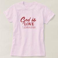 God is Love Bible Verse Christian Faith Pink