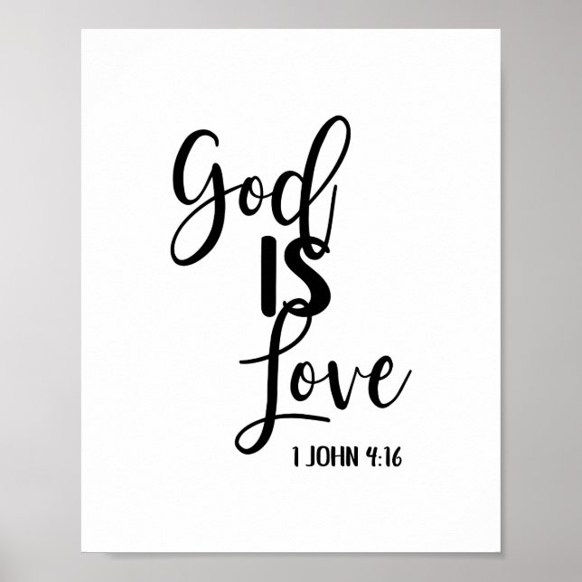 God is Love Bible Verse Christian Scripture Print (Front)