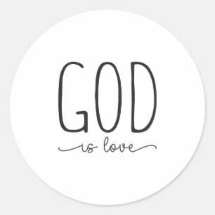 God is love, Bible Verse Classic Round Sticker