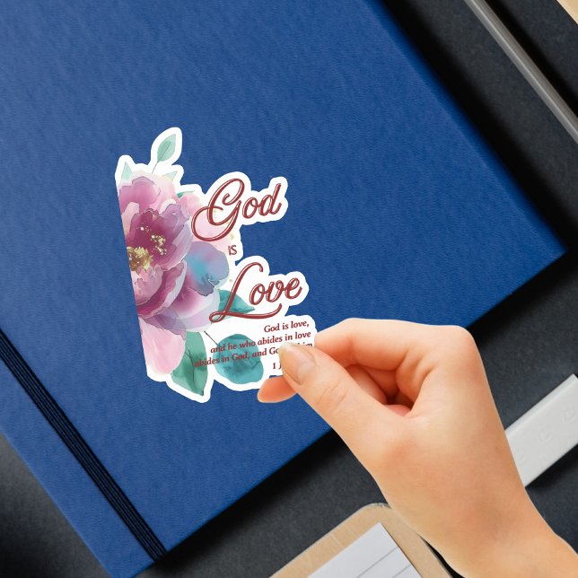 God is Love Bible Verse White Floral Christian (Creator Uploaded)