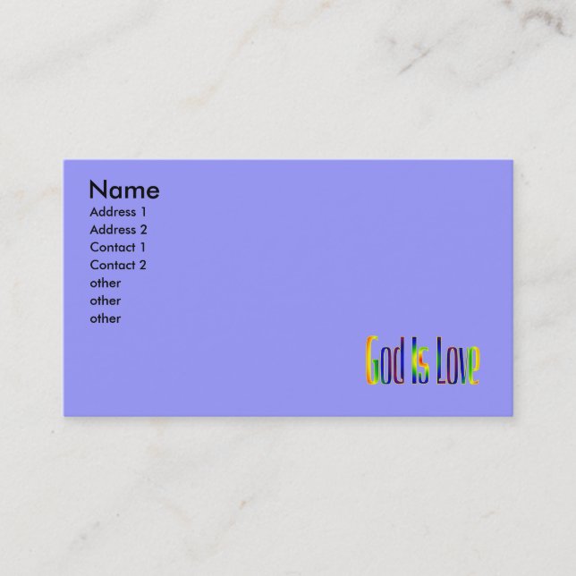 God Is Love Business Card (Front)