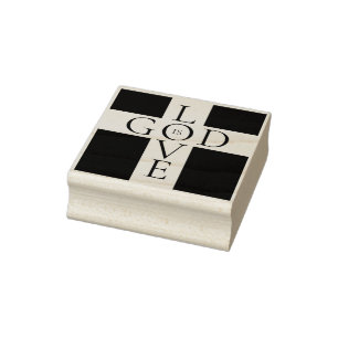 God IS Love Christian Cross Rubber Stamp