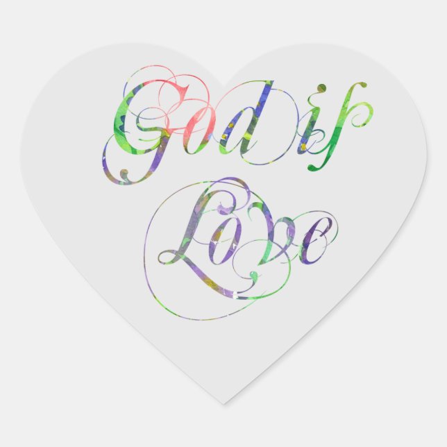 God Is Love Christian Religious Heart Heart Sticker (Front)