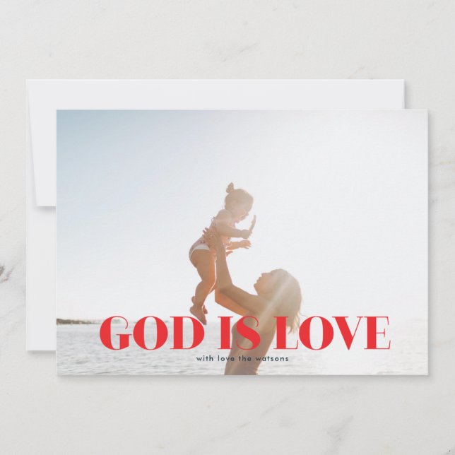 GOD is Love Christmas Religious Holiday Photo Card (Front)