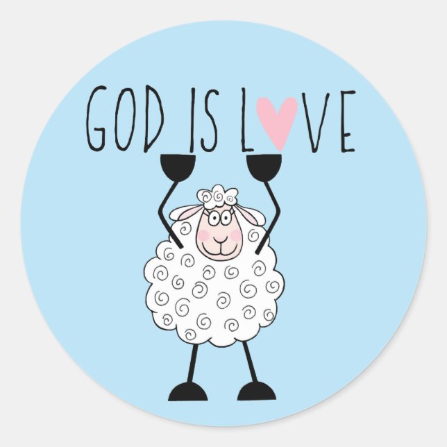 “God is Love” Classic Round Sticker (Front)