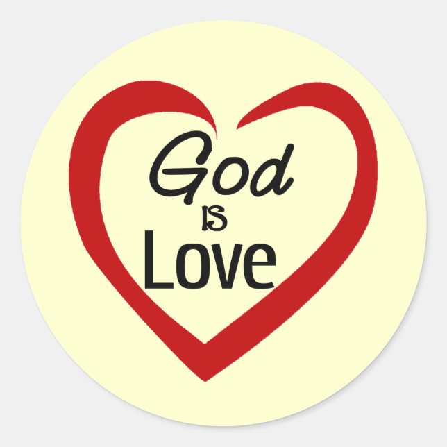 God is Love Classic Round Sticker (Front)