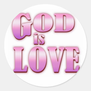 god is love classic round sticker