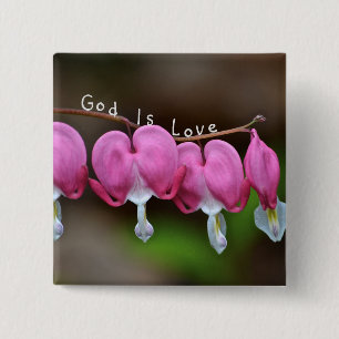 God Is Love Heart 15 Cm Square Badge