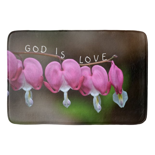 God Is Love Heart Bath Mat (Front)