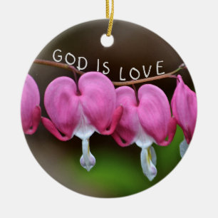 God Is Love Heart Ceramic Tree Decoration