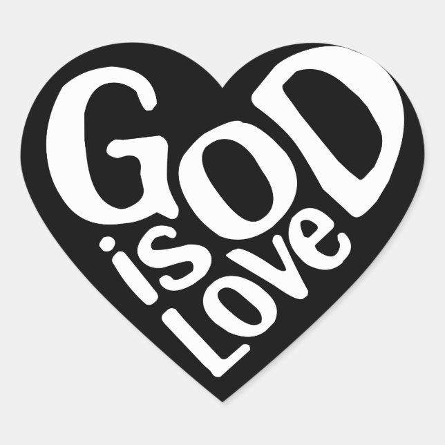 God is Love Like Jesus Quotes God Art Love Art Quo Heart Sticker (Front)