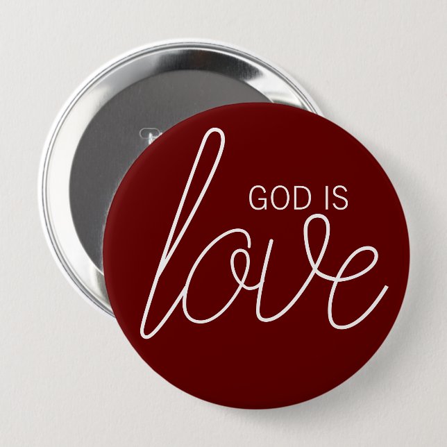 God Is Love Modern Christian 10 Cm Round Badge (Front & Back)