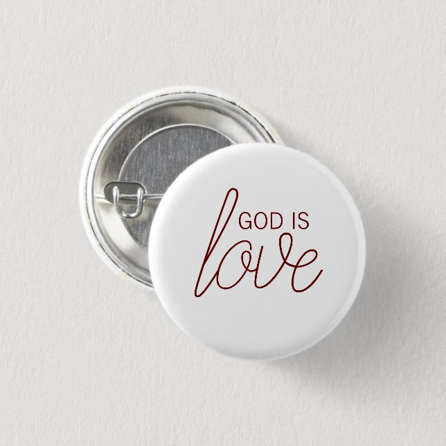 God Is Love Modern Christian 3 Cm Round Badge (Front & Back)