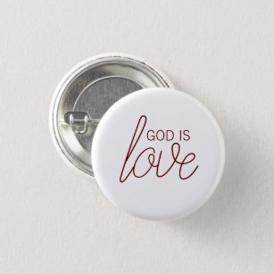 God Is Love Modern Christian 3 Cm Round Badge