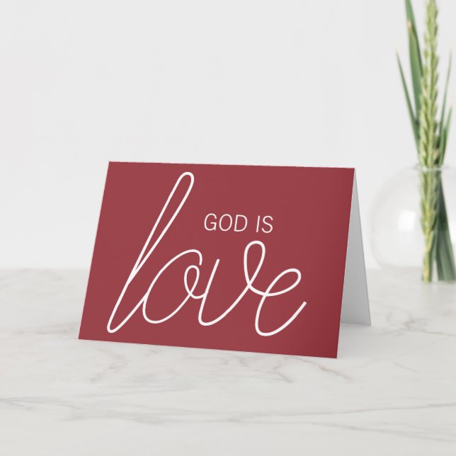 God Is Love Modern Christian Card (Front)