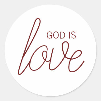 God Is Love Modern Christian Classic Round Sticker
