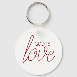 God Is Love Modern Christian Key Ring