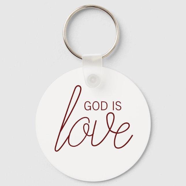 God Is Love Modern Christian Key Ring (Front)