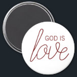 God Is Love Modern Christian Magnet<br><div class="desc">It is simple: God is love. This modern Christian design helps you spread the good news and that all of us are loved more than we could ever imagine.</div>