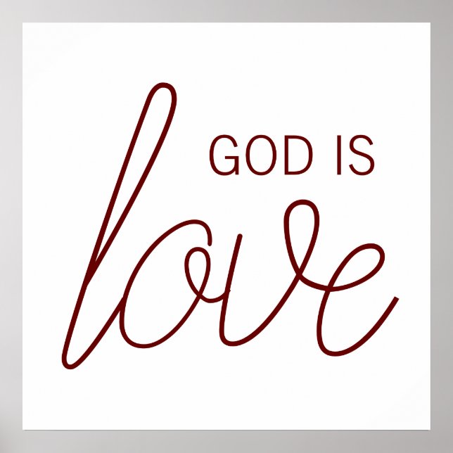 God Is Love Modern Christian Poster (Front)