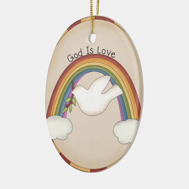 God is Love Religious Ornament or Wall Hanging (Left)