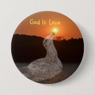 God Is Love Sunset 7.5 Cm Round Badge
