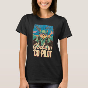 God is my co pilot cat Assistant pilot airplanes T-Shirt