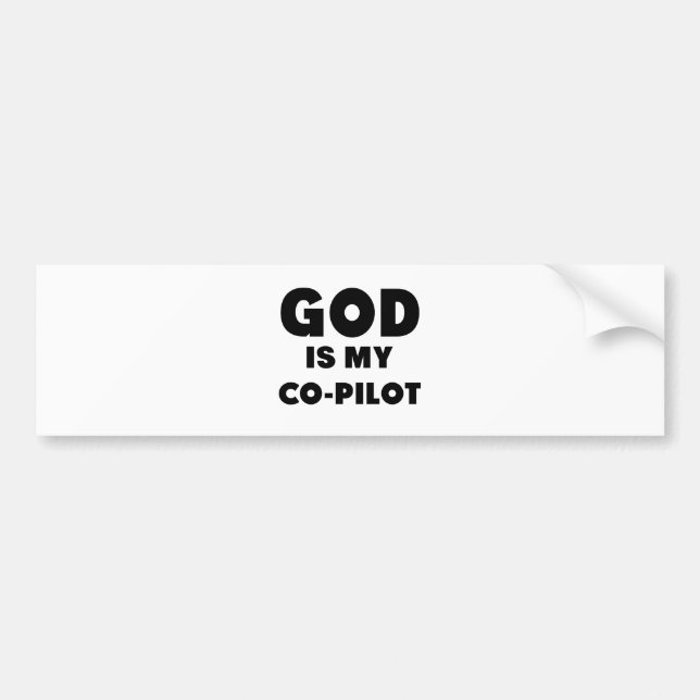 god is my co pilot.png bumper sticker (Front)