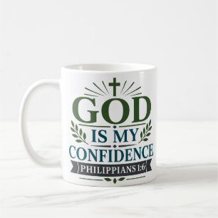 God Is My Confidence Biblical Encouragement Quote Coffee Mug