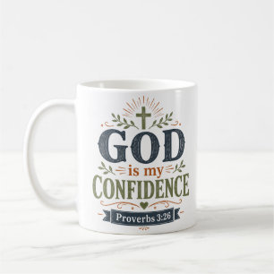 God Is My Confidence Christian Quote Coffee Mug