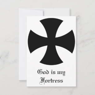 God is My Fortress Cross Holy Card Pater Noster