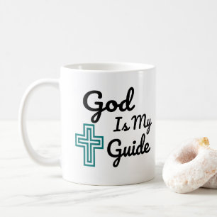 God Is My Guide Cross Coffee Mug