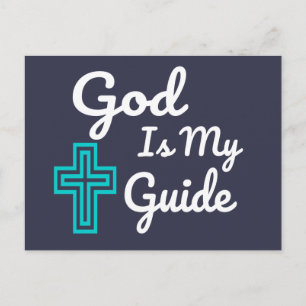 God Is My Guide Cross Postcard