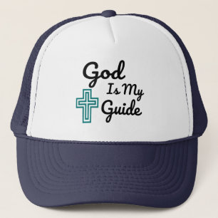 God Is My Guide Cross Trucker Hat