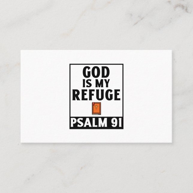 God is my refuge  christian religious faith bible business card (Front)