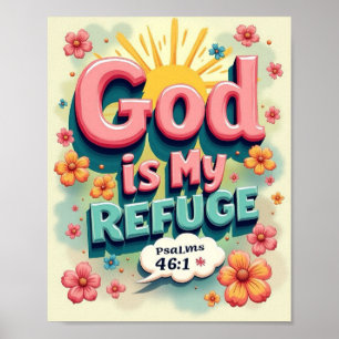 God is my refuge poster