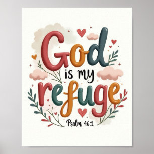 God is my refuge poster