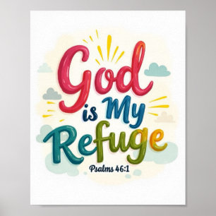 God is my refuge poster