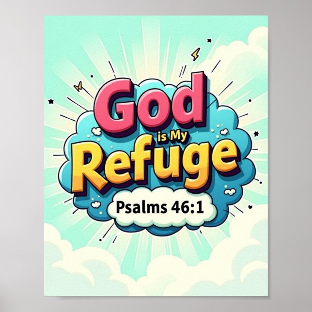 God is my refuge poster (Front)