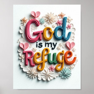 God is my refuge poster
