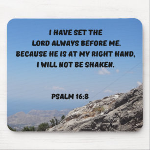 God Is My Right Hand Psalm 16:8 Bible Verse Mouse Mat