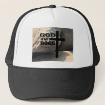 God is My Rock Bible Verse Black Cross Christian