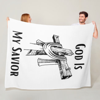 God Is My Saviour Bible Christian-Themed Fleece Blanket