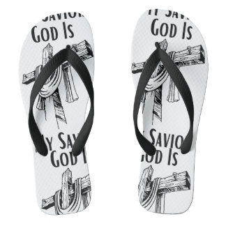 God Is My Saviour Bible Christian-Themed Flip Flops
