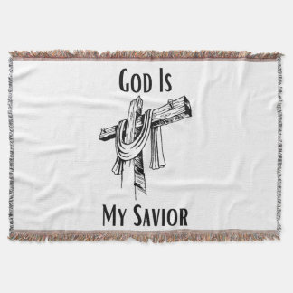God Is My Saviour Bible Christian-Themed Throw Blanket