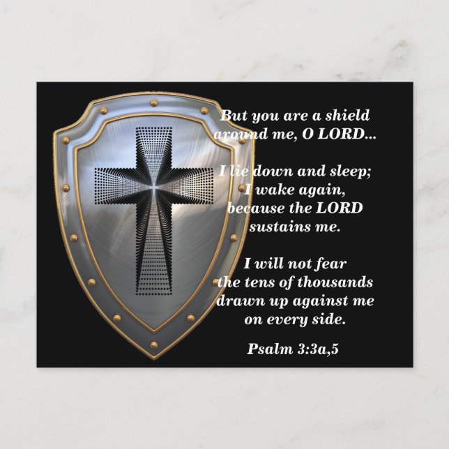 God is My Shield Postcard (Front)
