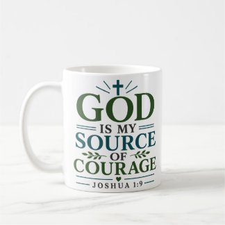 God Is My Source Of Courage Boho Christian Quote Coffee Mug