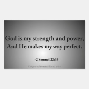 God is my strength and power Bible Quotes Rectangular Sticker