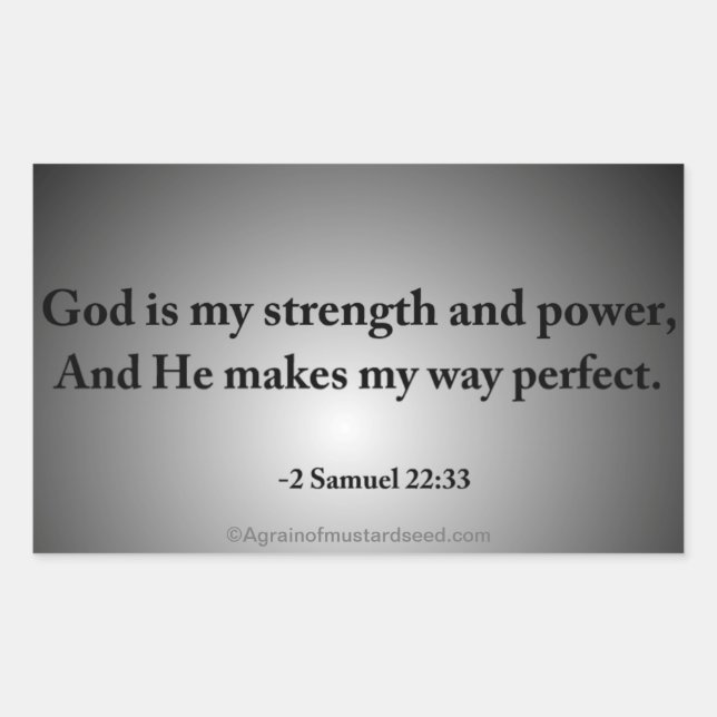 God is my strength and power Bible Quotes Rectangular Sticker (Front)